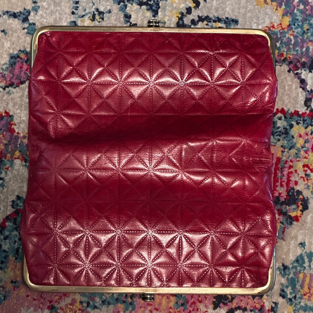 HOBO International Red Leather Quilted Wallet Clutch - Picture 12 of 12